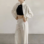 Cropped Zip Lounge Set