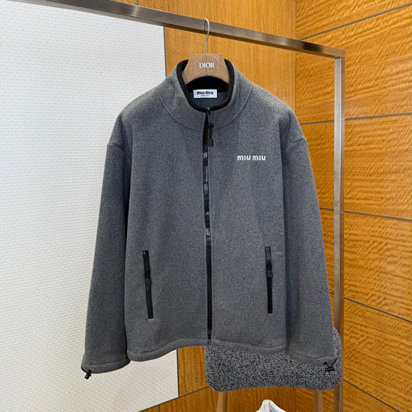 Grey Fleece Zip Jacket