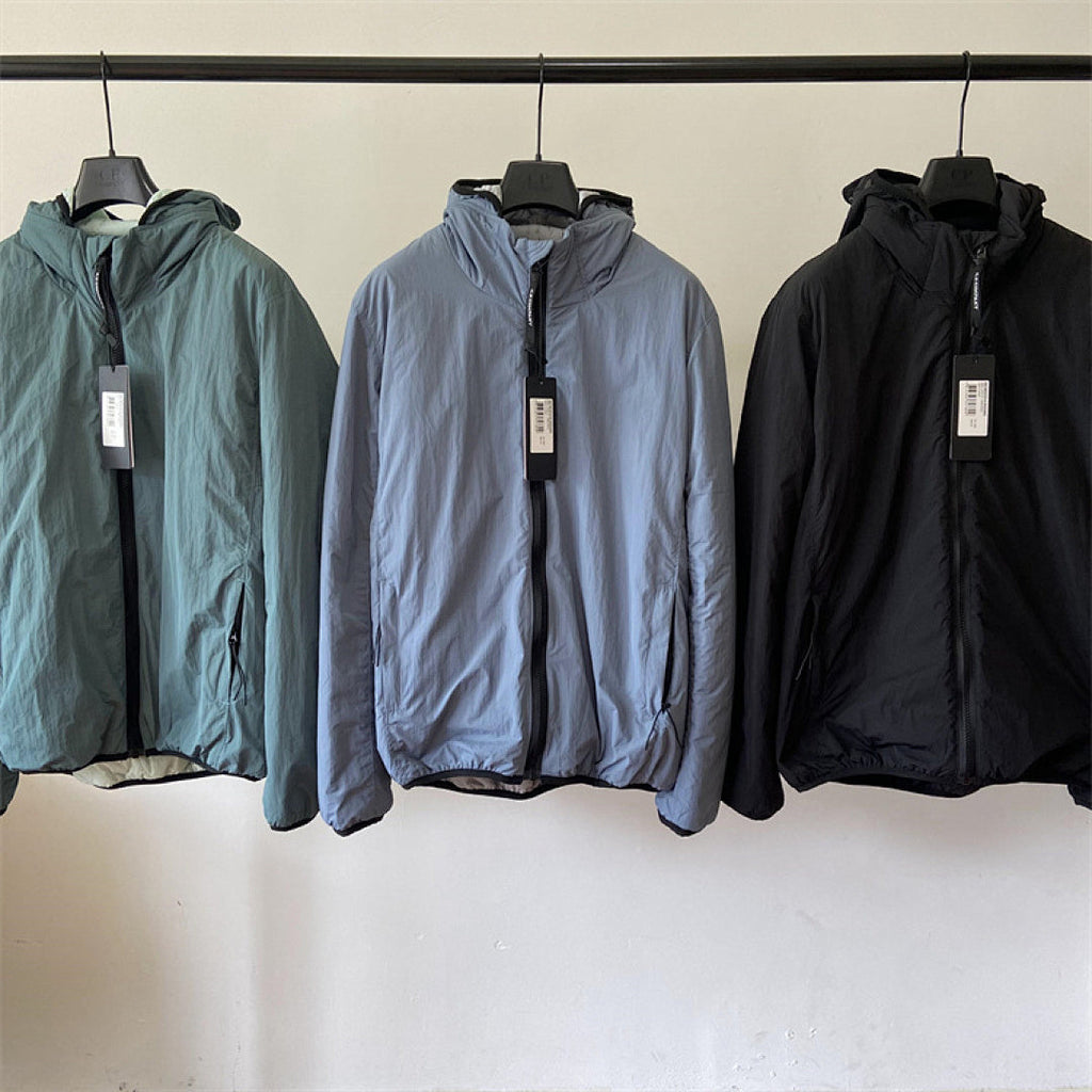 Hooded Puffer Jacket with Integrated Goggles