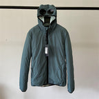 Hooded Puffer Jacket with Integrated Goggles