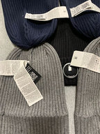 Ribbed Beanie with Lens Detail