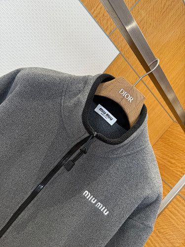 Grey Fleece Zip Jacket