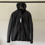 Hooded Puffer Jacket with Integrated Goggles