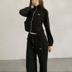 Cropped Zip Lounge Set