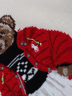 Cream Winter Bear Knit Sweater