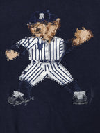 Navy Baseball Bear Knit Sweater