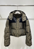 Ski FF Cropped Down Jacket Brown