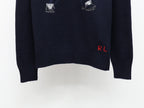 Navy Baseball Bear Knit Sweater