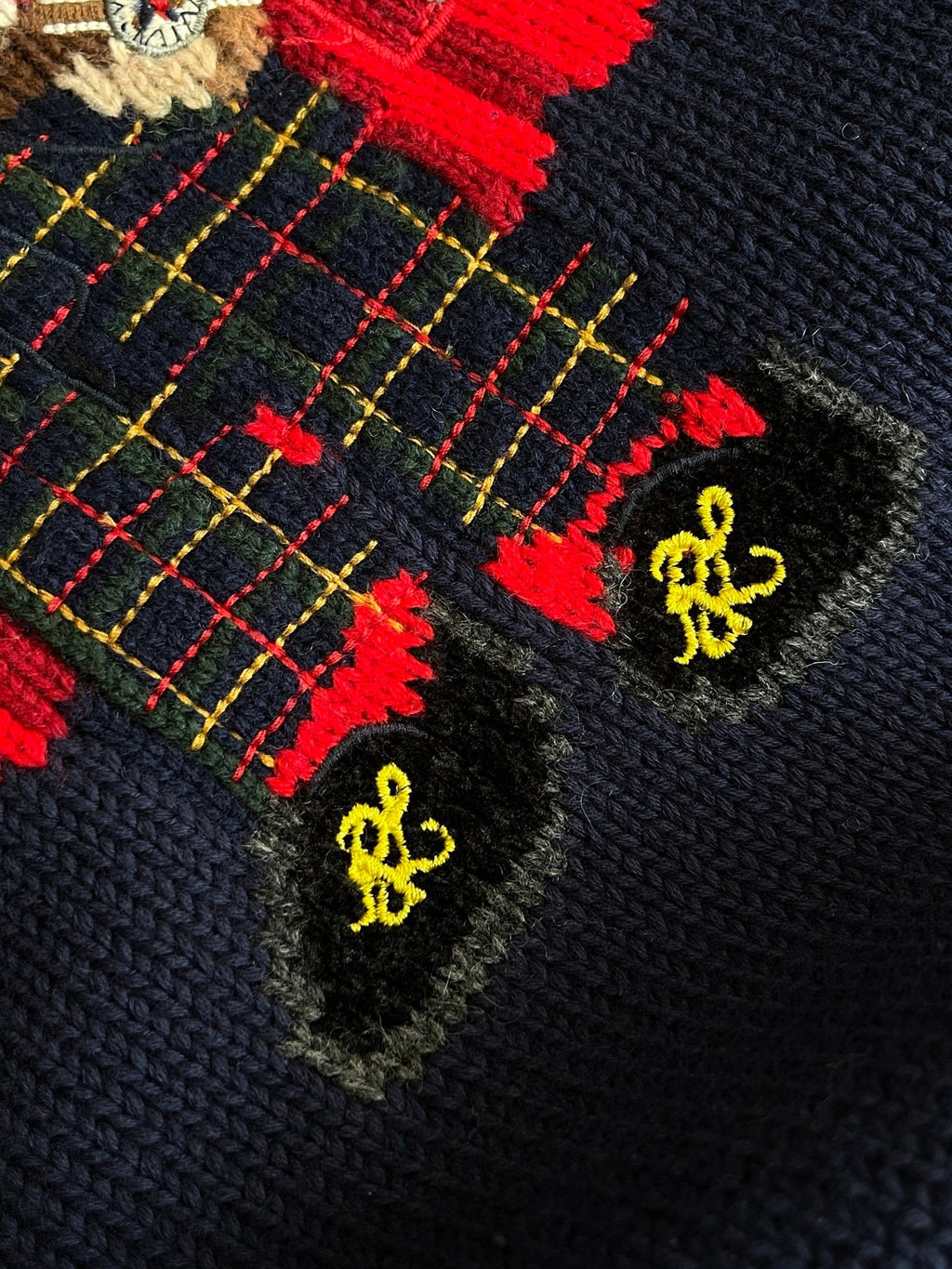 Navy Bear Knit Sweater
