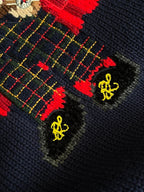 Navy Bear Knit Sweater