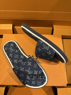 Black Monogram Slides