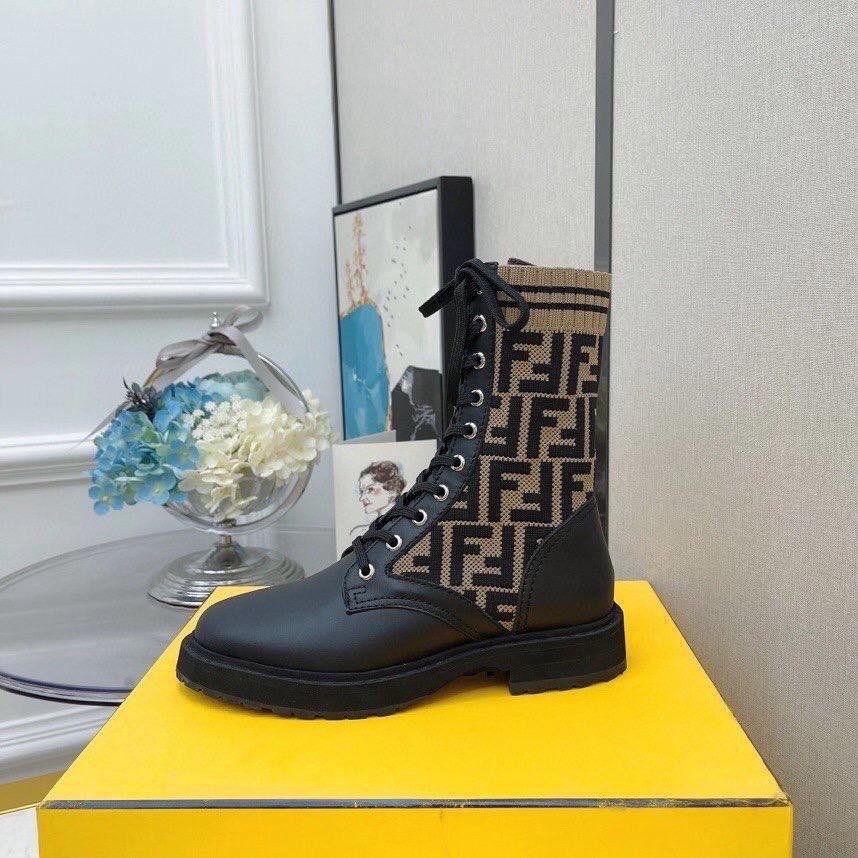 Premium Knit Combat Boots
