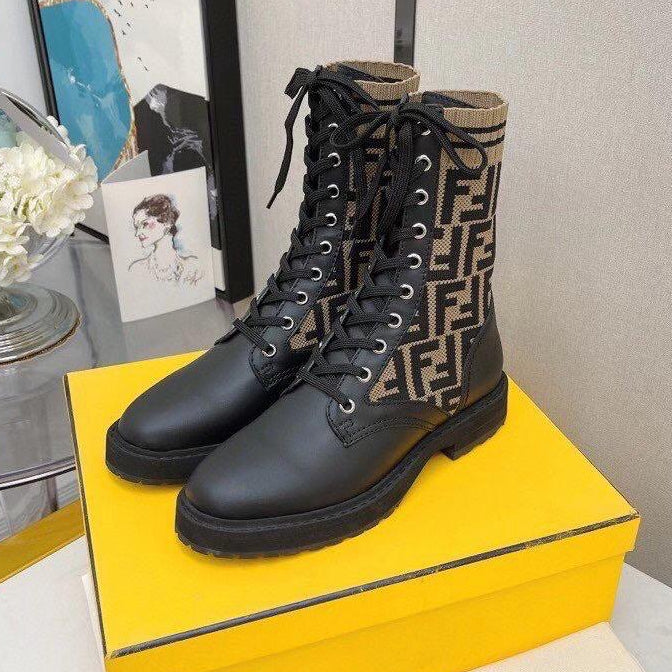 Premium Knit Combat Boots