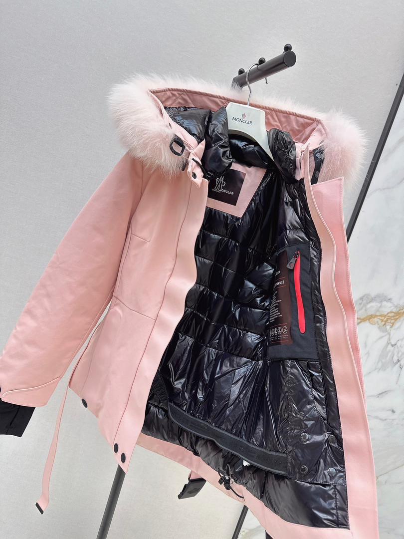 Belted Fur-Trim Winter Jacket