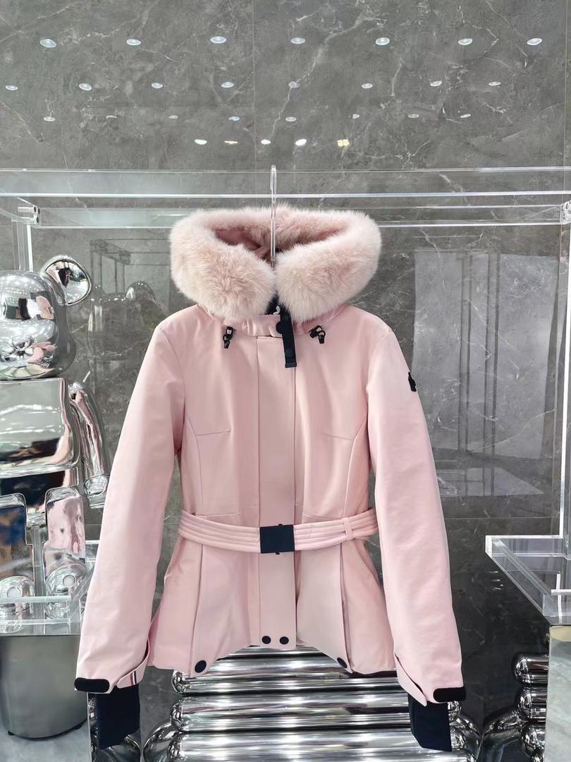 Belted Fur-Trim Winter Jacket
