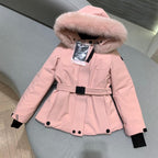 Belted Fur-Trim Winter Jacket