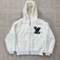 White Fur Zip Hoodie