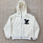 White Fur Zip Hoodie