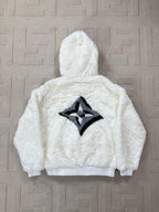 White Fur Zip Hoodie