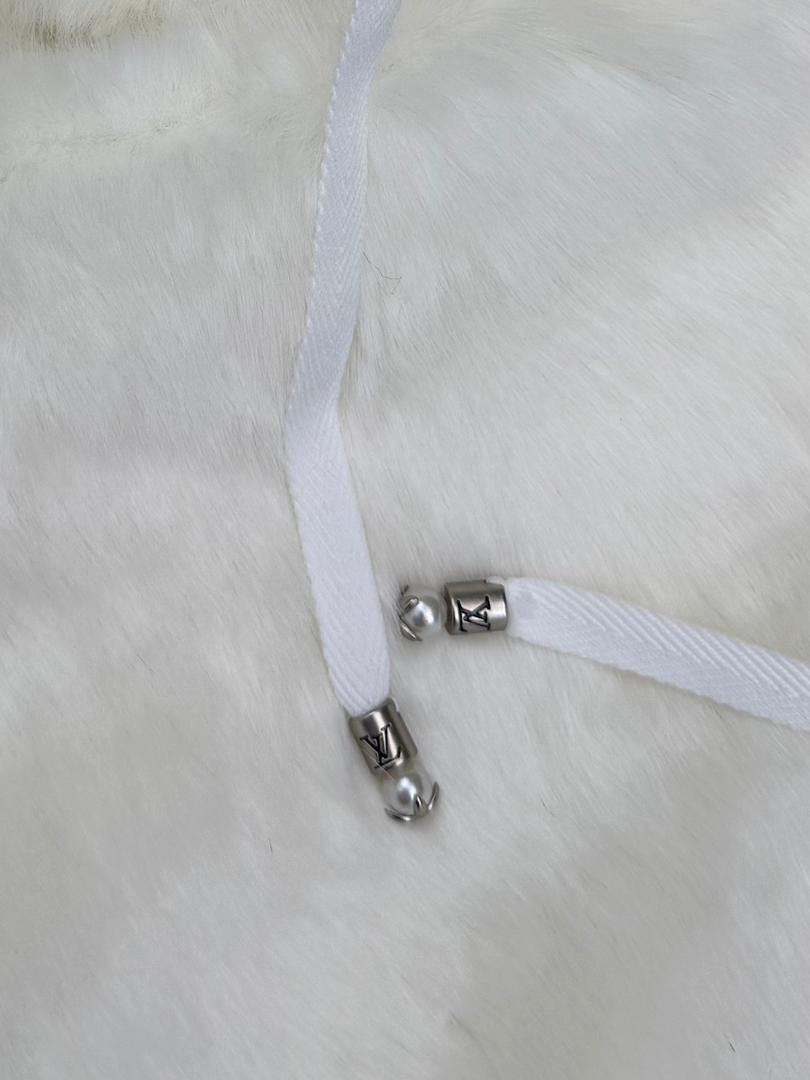 White Fur Zip Hoodie