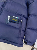 Blue Hooded Puffer Jacket