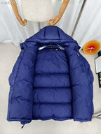 Blue Hooded Puffer Jacket