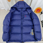 Blue Hooded Puffer Jacket