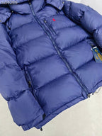 Blue Hooded Puffer Jacket