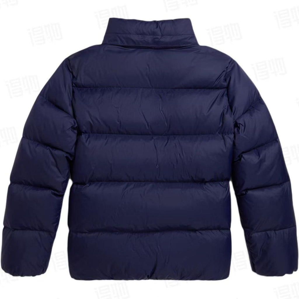 Blue Hooded Puffer Jacket