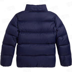 Blue Hooded Puffer Jacket