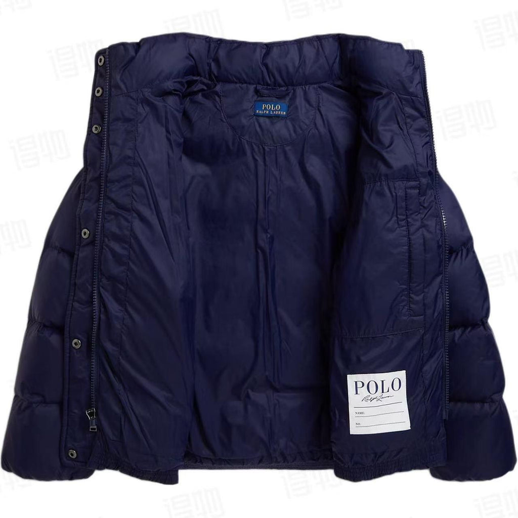 Blue Hooded Puffer Jacket
