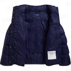 Blue Hooded Puffer Jacket