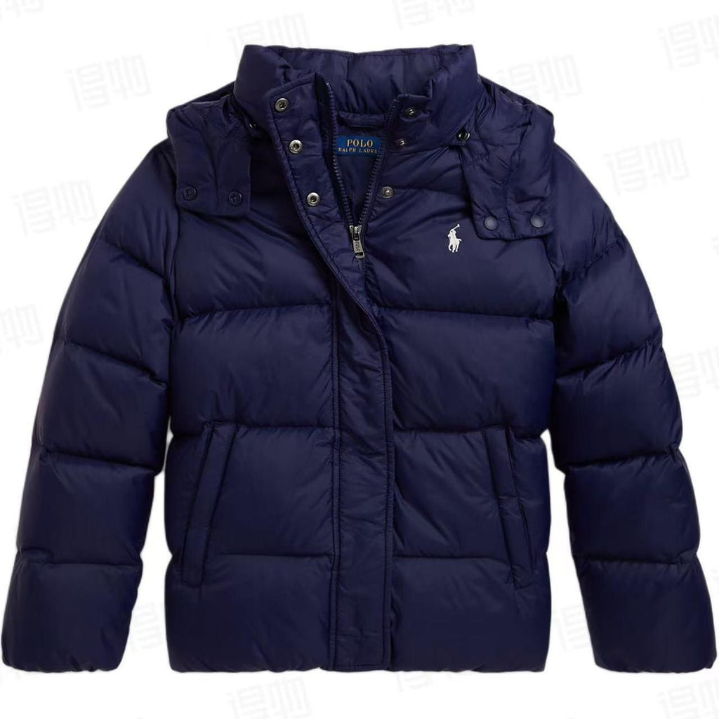 Blue Hooded Puffer Jacket
