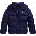 Blue Hooded Puffer Jacket