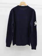 Navy Baseball Bear Knit Sweater