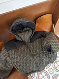 Ski FF Cropped Down Jacket Brown