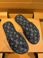Black Monogram Slides