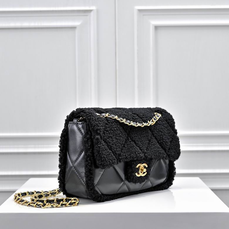 Black Leather Quilted Shoulder Bag