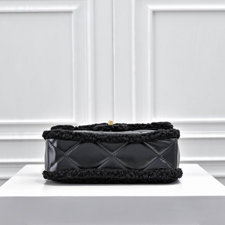 Black Leather Quilted Shoulder Bag