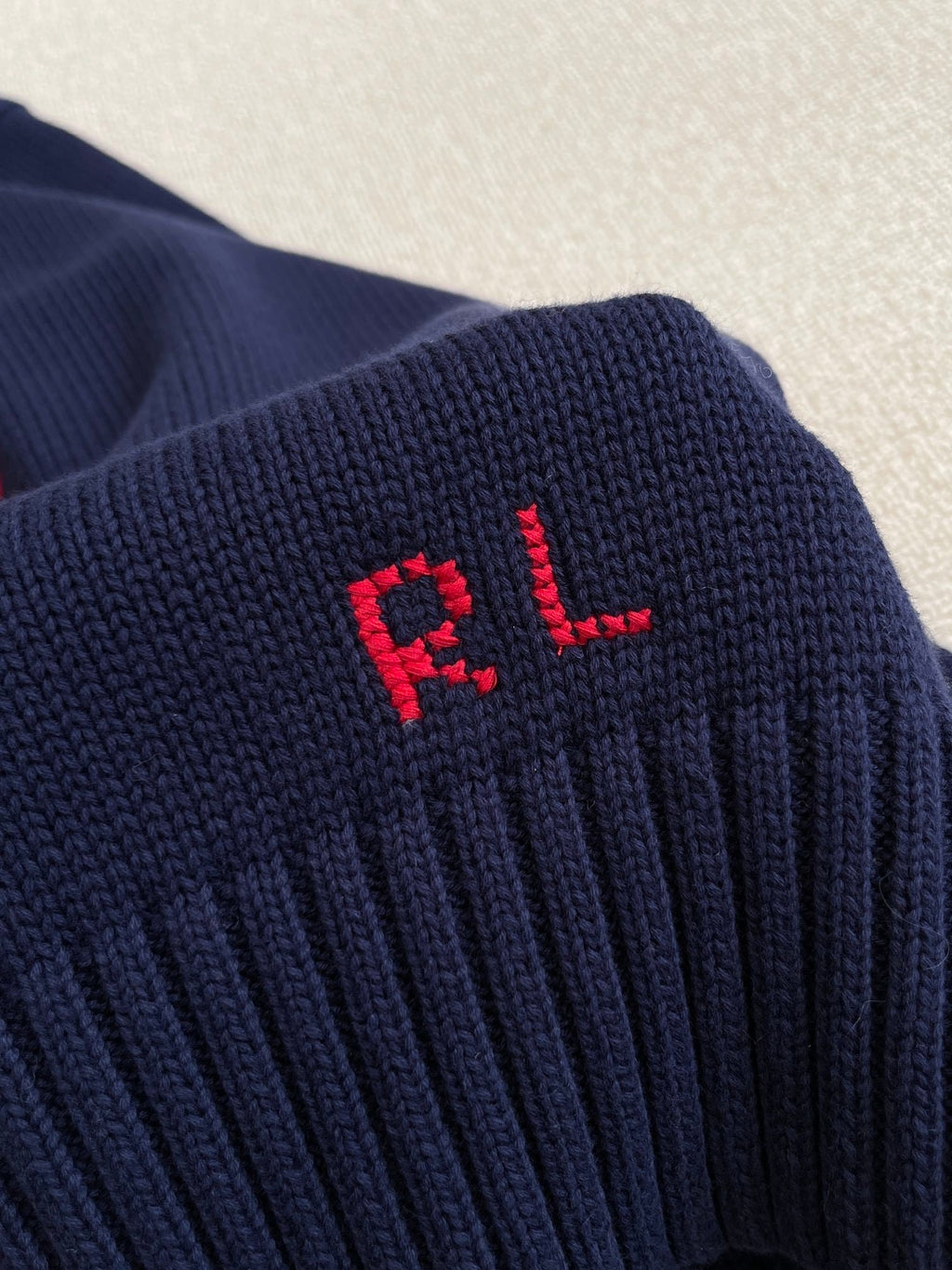 Navy Bear Knit Sweater