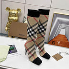 Women’s Check Knee-High Boots