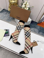 Women’s Check Knee-High Boots