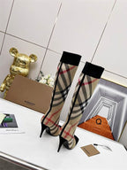 Women’s Check Knee-High Boots