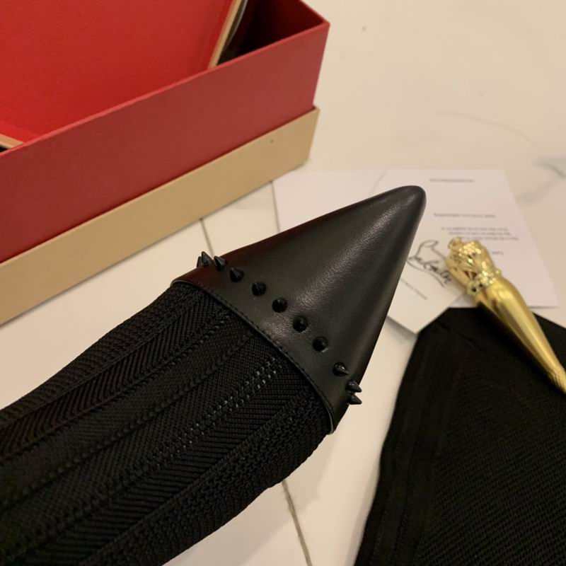 Leather Stiletto Sock Boots