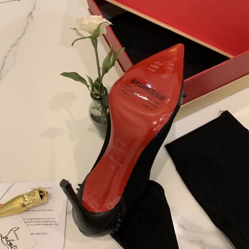 Leather Stiletto Sock Boots