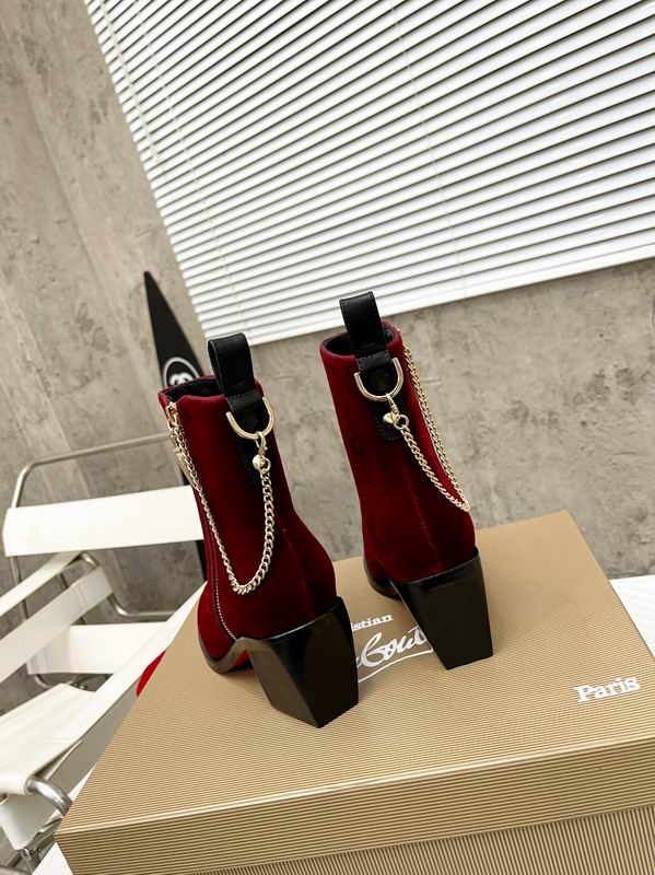 Women’s Red Velvet Ankle Boots