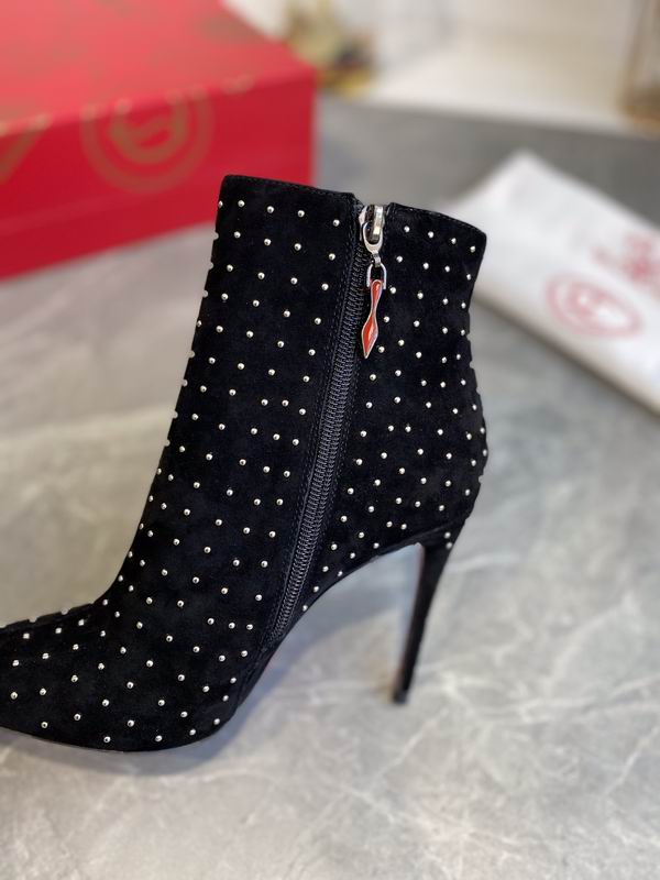 Suede Crystal Ankle Boots