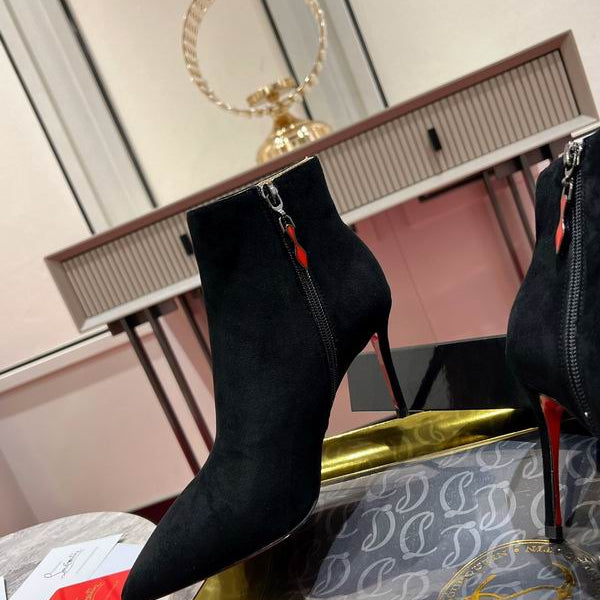 Women’s Black Suede Stiletto Ankle Boots