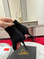 Women’s Black Suede Stiletto Ankle Boots