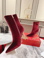 Women’s Velvet Ankle Boots